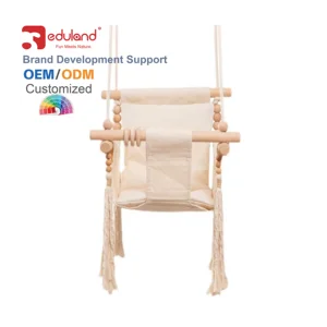 Kids Outdoor Play Wooden Swing Set Comfortable Swing Chair Toy for Outdoor Recreation