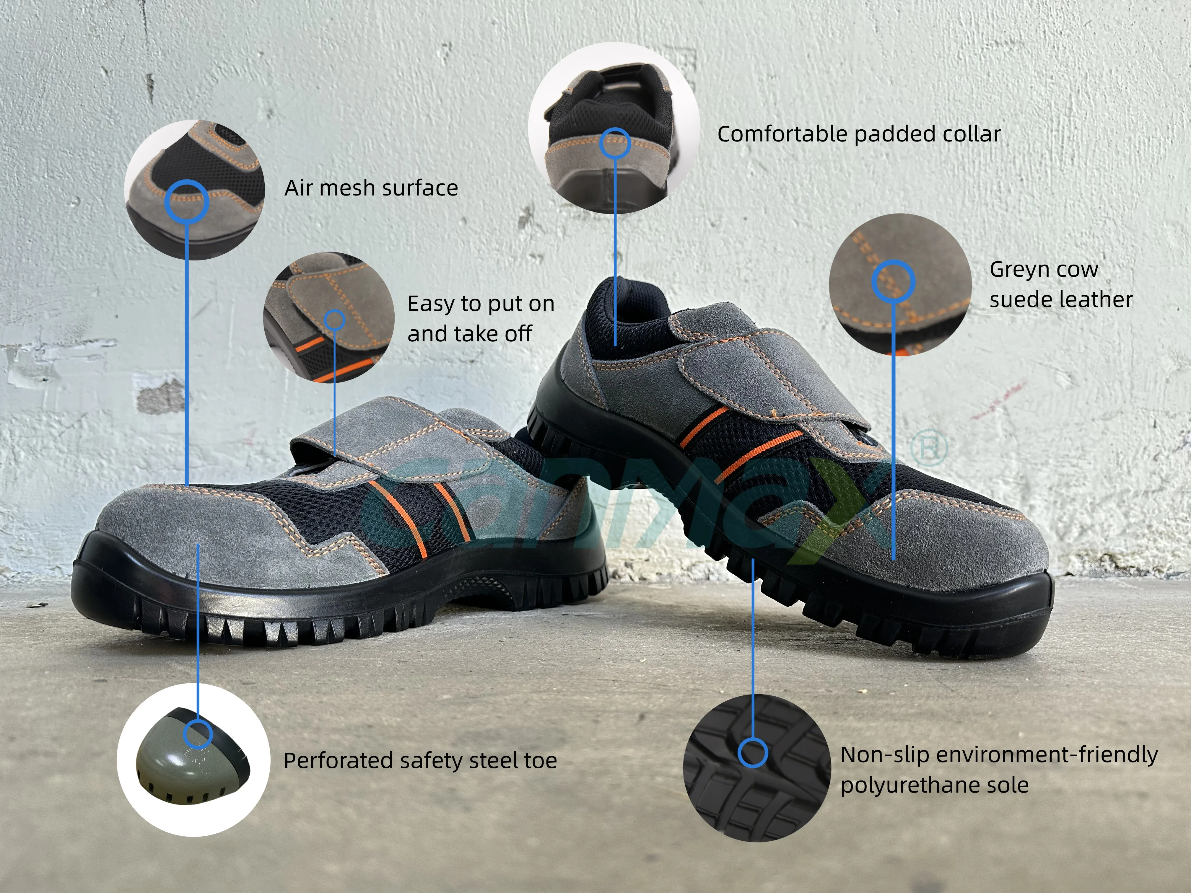 Canmax 2023 Best Selling Safety Shoes Steel Toe Oil And Chemical