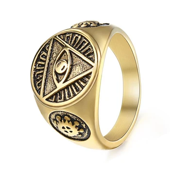 Fashion Cheap Price Man Punk Jewelry Rock man Stainless Steel gold Plated Ring