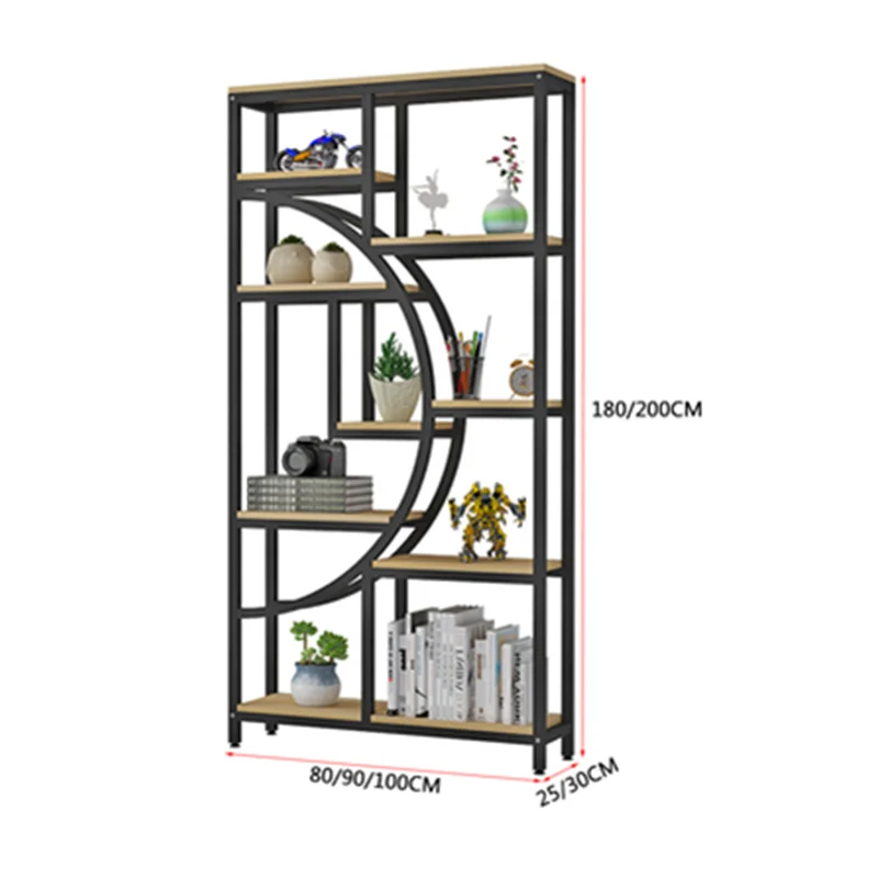 Living Room Storage Rack Book Shelf Office Home Display Rack Stand Metal Partition Room Divider