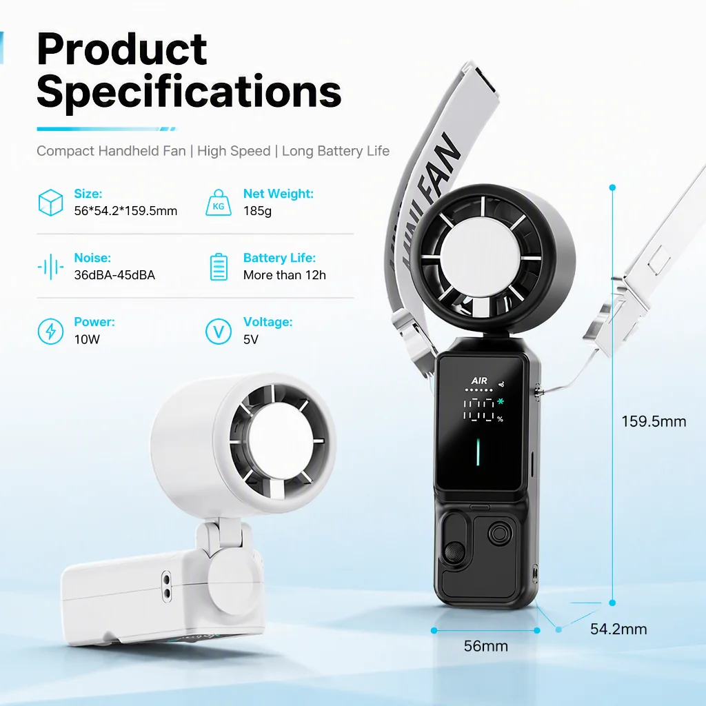 Portable Handheld Fan, Brushless, 5, USB - detail 4