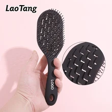 Wholesale Waterproof ABS Nylon Vent Detangling Paddle Styling Brush with Scalp Massage and Plastic Handle