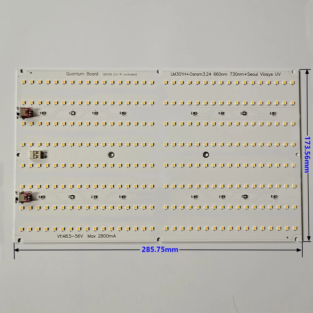Full Cycle LED Grow Light LM301H OSR 660nm 730nm Seoul Viosys UV  PCB Board