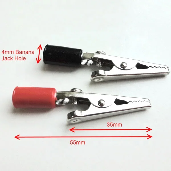 Зажимы типа «крокодил» 2 дюйма красный черный простой в тестировании провод соединитель банановый