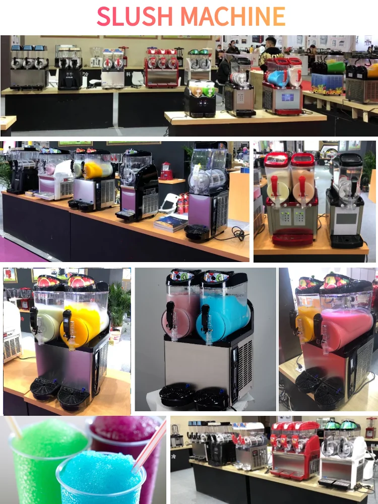 Commercial smoothie slushie machine granita daiquiri ice slash drink frozen drink making slushy maker margarita slush machine