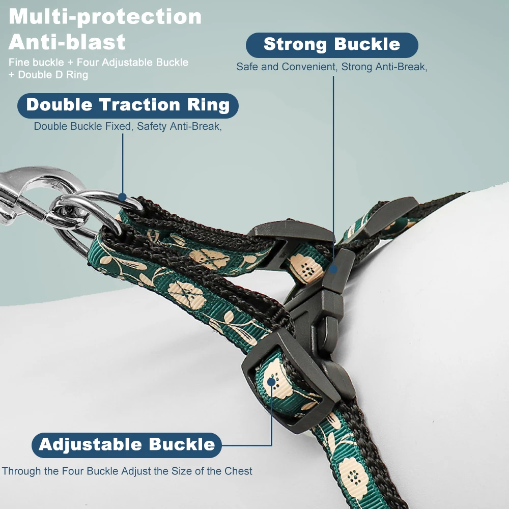 Step in Dog Harness Breathable Mesh Vest Harness Dog Training Walking With Leash for Your Puppy Extra Small Dog Harness