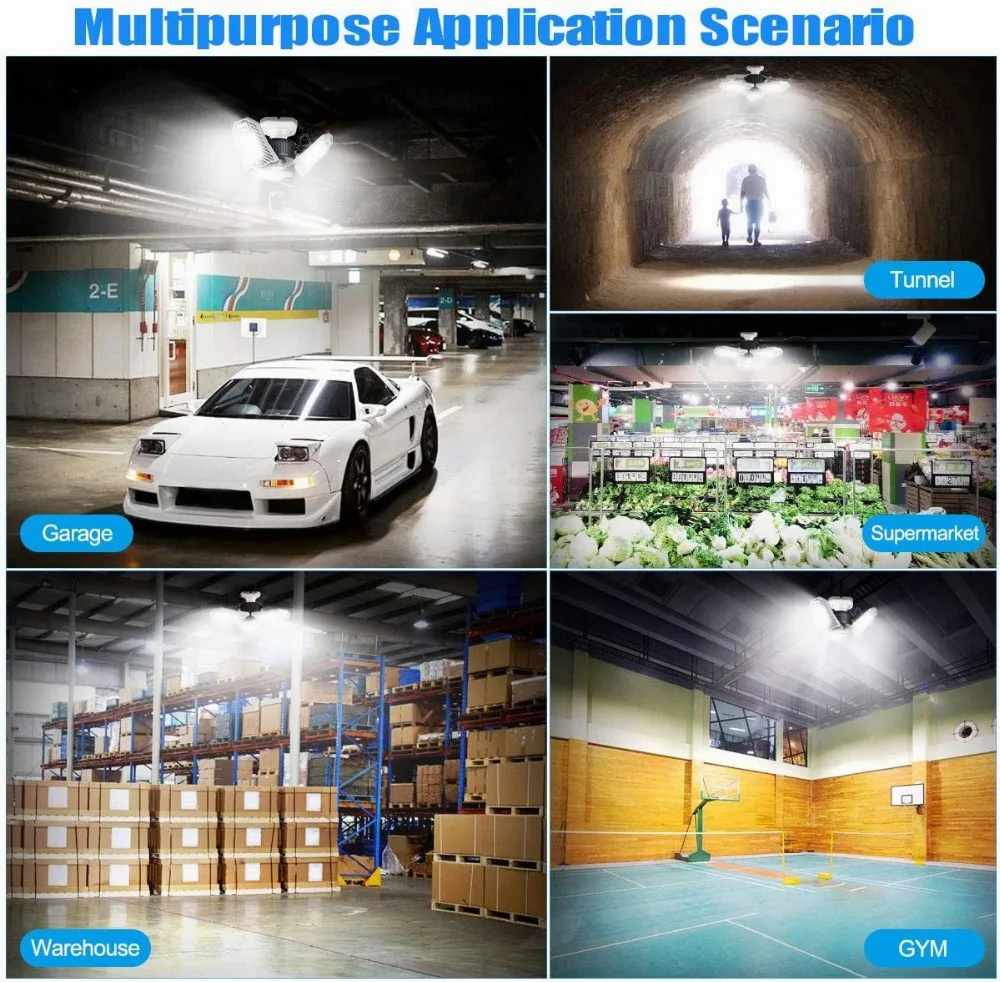 Новый одобренный ETL светодиодный деформируемый гаражный свет потолочный светильник высокой интенсивности шахтные лампы