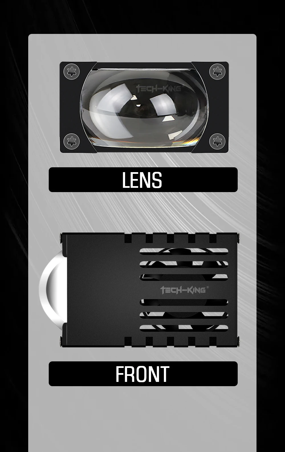 TECH-KING Wholesale thin small size lens car bumper led fog light 50W motorbike auto light ODM car lights accessories spotlight