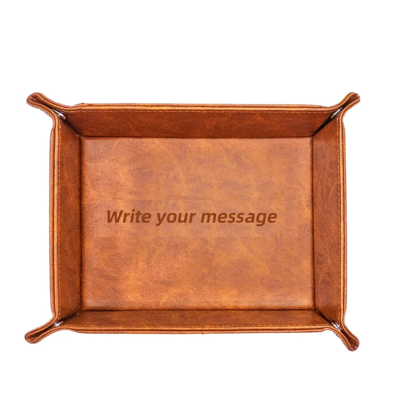 Подарки лучший из искусственной кожи поднос и брелок для ключей мужа от жены Рождественский кожаный Органайзер стола на заказ