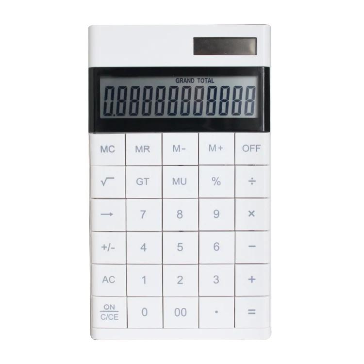 New Luxury Office Supply Computer Keyboard 12 Digits Dual Power Solar Digital Desktop Calculator Foldable Design Customizable