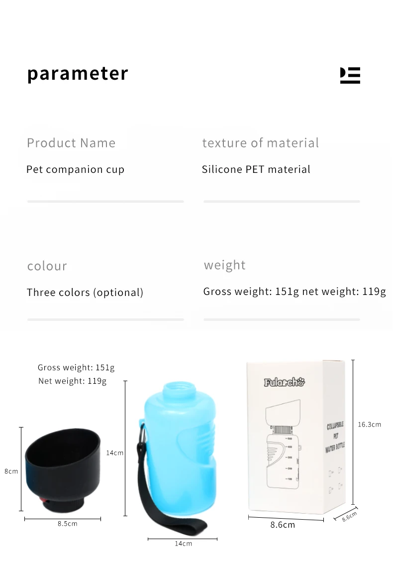 RTS BPA Free Animal Feeding Drinking Cup Bowl Pet Water Dispenser Dog Water Bottle details