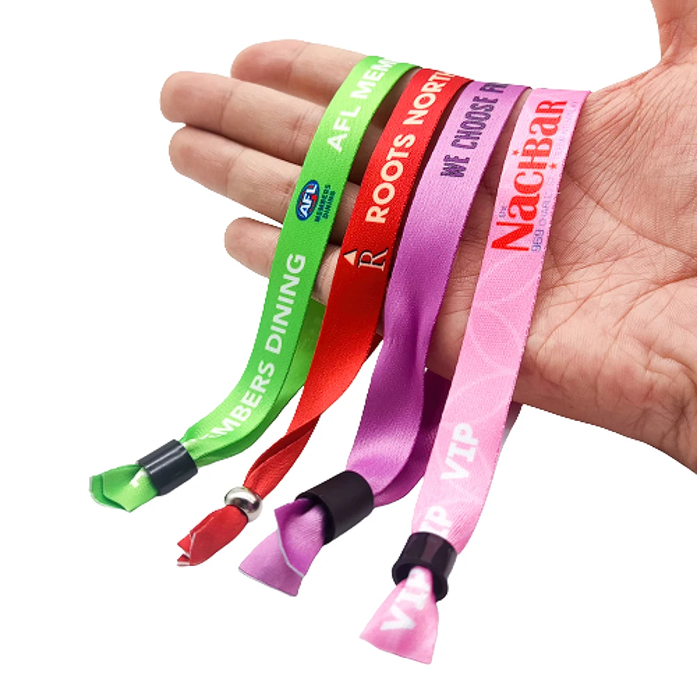 product promotion gift custom logo wholesale event festival wristbands woven polyester bracelets fabric wrist bands-4
