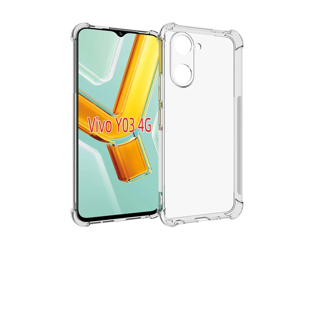 Phone Case Transparent Shockproof Tpu Case for Vivo Y03 4G Back Cover Corners