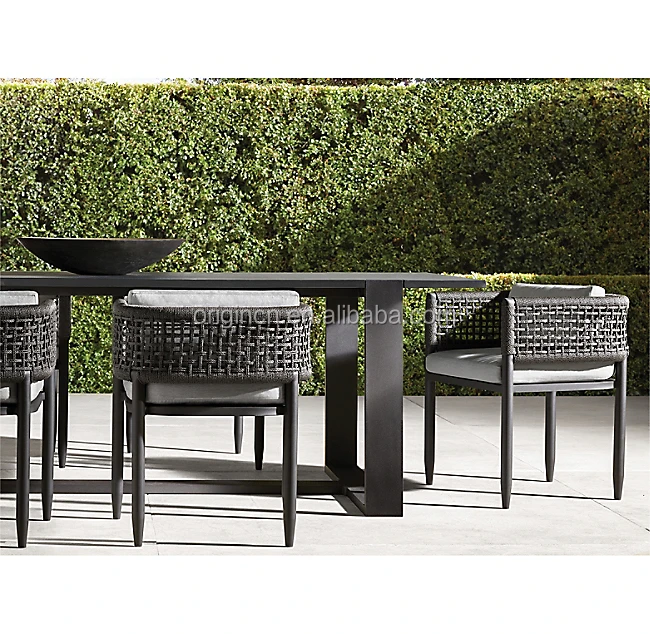 Garden Furniture Rattan Weaving 8 Armchairs Durable Rust Proof Aluminum