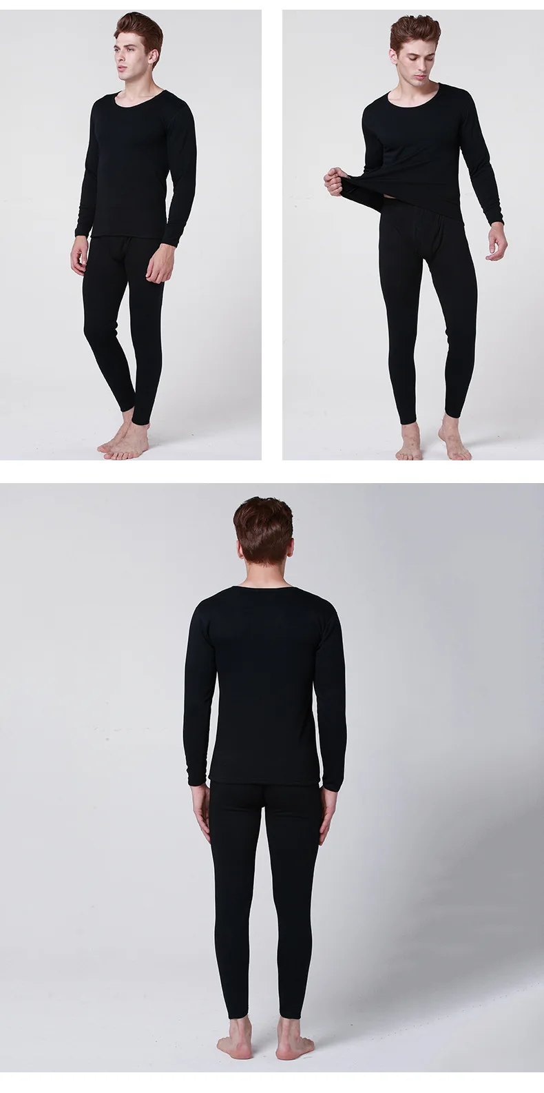 Custom Men's Thermal Underwear Sets Winter Warm Men's Underwear Men's