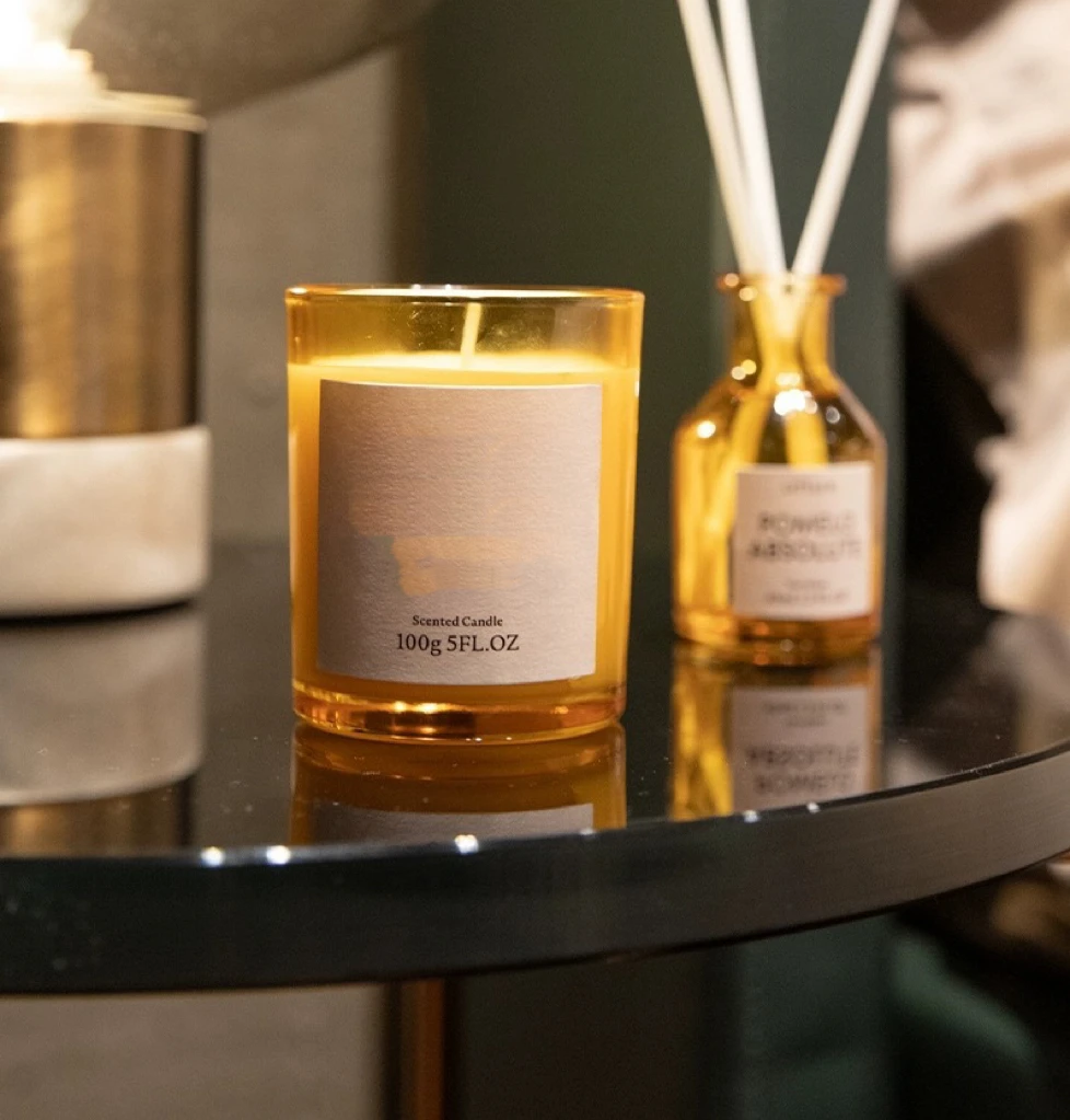 Diwali Decoration Empty Velas Aromaticas Luxury Amber Candle Jars With