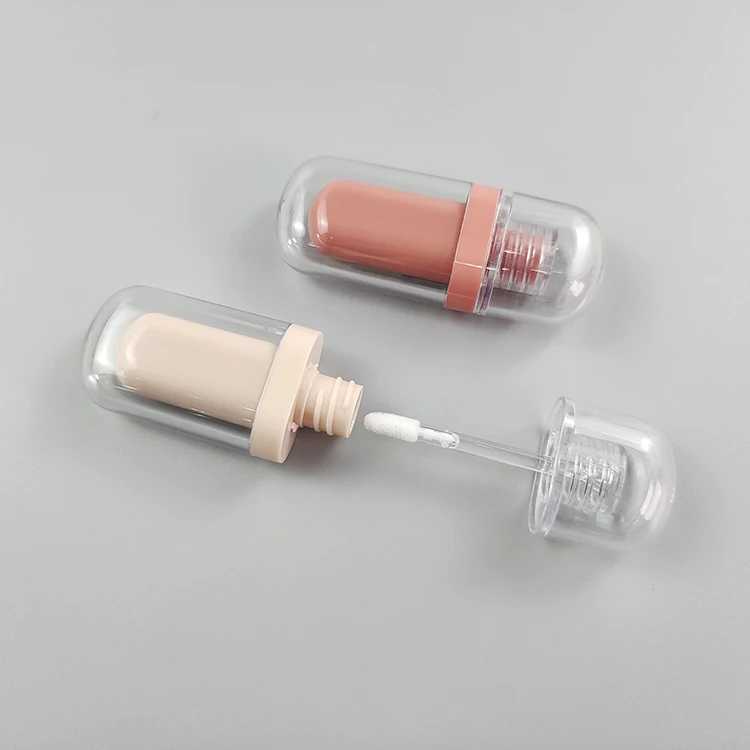 transparent petg lip gloss tube 23g new design colorful gradient lip gloss tube lipstick tube cosmetic container set-64