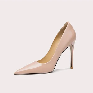 Chic Patent Leather Pink Pointed Toe Shoes With Elegant Design Comfortable Versatile to Match Various Outfits Perfect