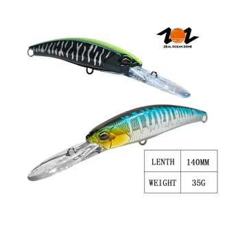 ZOZ High Quality 140mm 35g Floating Artificial ABS Printed Minnow Lure Hooks for Ocean Boat Mackerel Bass Tuna Topwater Fishing – Minnow – view 2