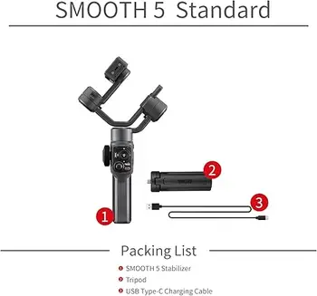 ZHIYUN Smooth 5 Gimbal Stabilizer Phone Gimbal 3-Axis Handheld Smartphone Stabilizer with Grip Tripod detail image