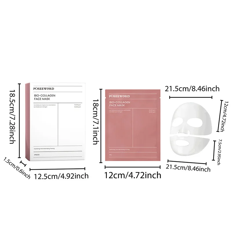 Factory Custom Whitening Translucent Anti-Wrinkle Firming Hydrating Korean Collagen Split Face Mask BIO-COLLAGENREAL DEEP MASK