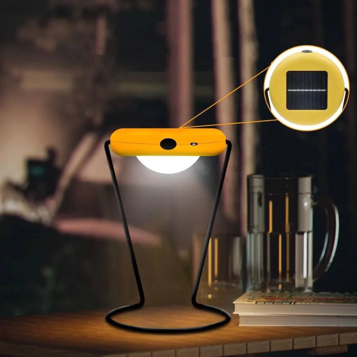 product 50 lumen portable solar lamp camping lamp reading lamp built in solar charger panel camping emergency solar led lamp-3