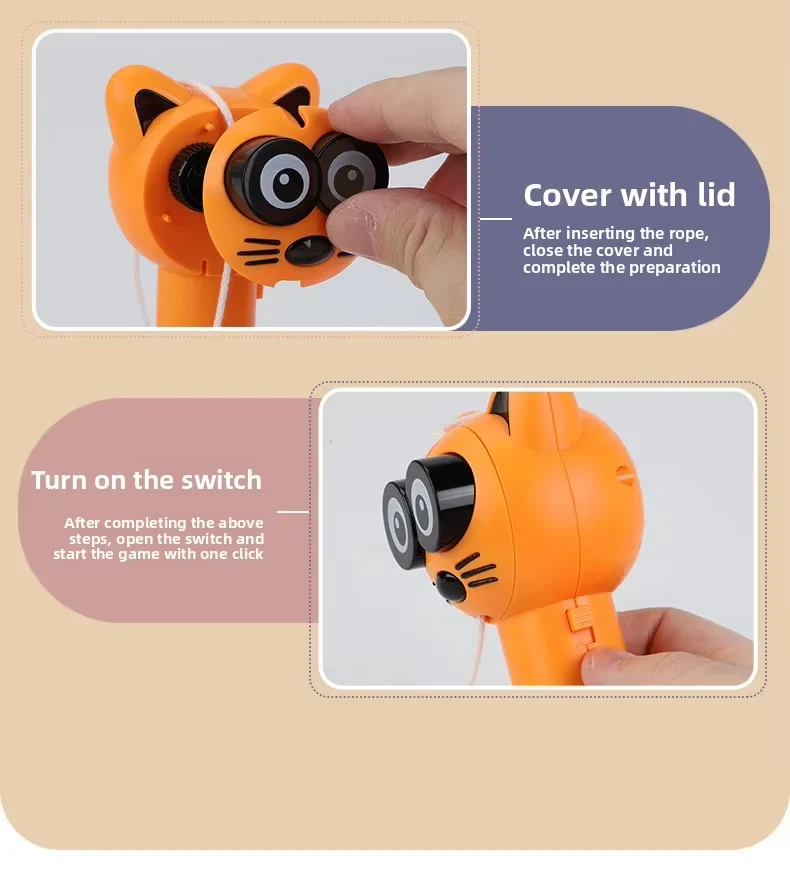 Luminous USB Charging Electric Cat Toy Automatic Rope Teaser Wand Funny Interactive Pet Toy supplier