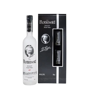Premium Paderewski good price vodka spirits 700ml+ giftbox + 2 shot glasses expensive appearance  glass bottles packaging
