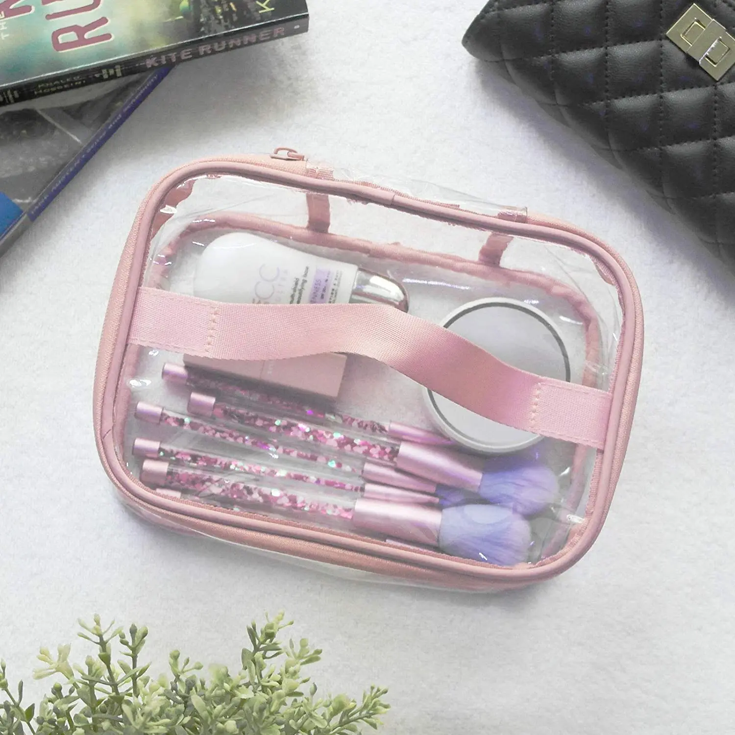  Kememo Clear Makeup Bag, 2PCS Portable Cosmetics Bag