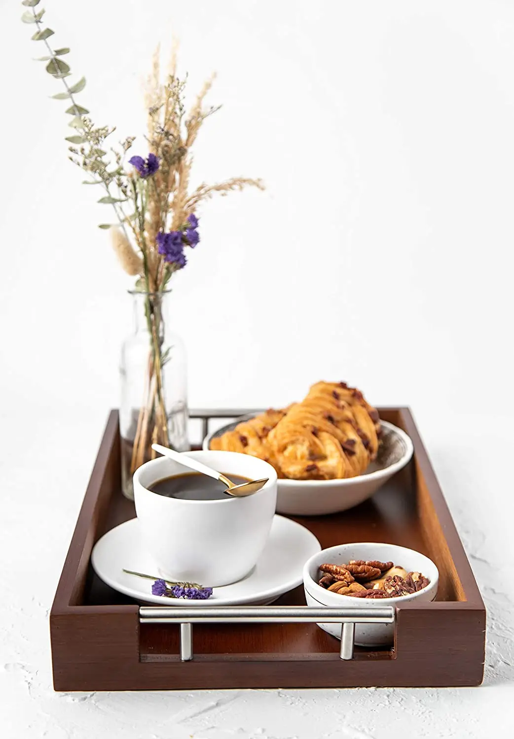 Handicrafts Cheap Personalized Wooden Serving Breakfast Trays For Milk