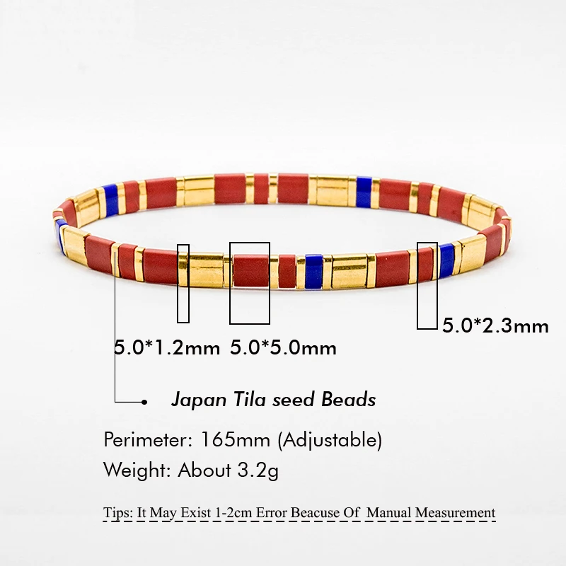 Wholesale Modern Design Miyuki Tila Beads Bracelet Customized Mix Color Tila Bracelet for Women