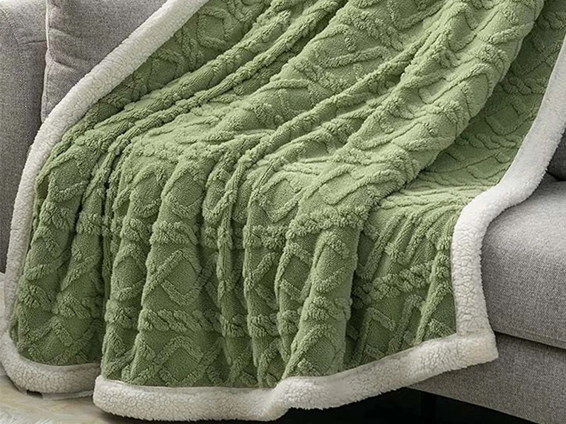 3D Jacquard Lattice Reversible Sherpa Throw Blanket Super Soft Cozy Fleece Lightweight Warm Thick Plush Fuzzy Fluffy Modern