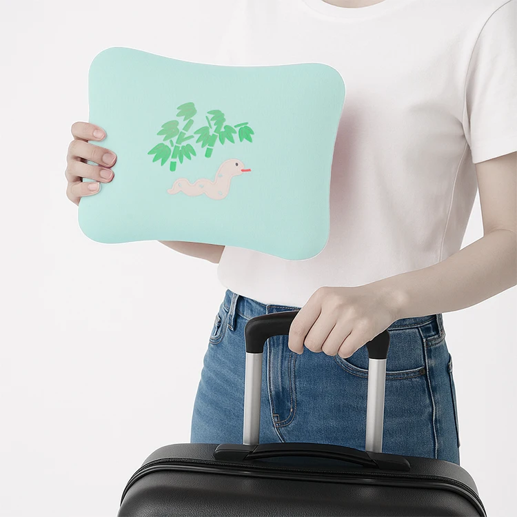 Portable Travel Pillow Cover Soft Satin Fabric Easy to Clean Hygienic Use for Car and Memory Foam Pillows