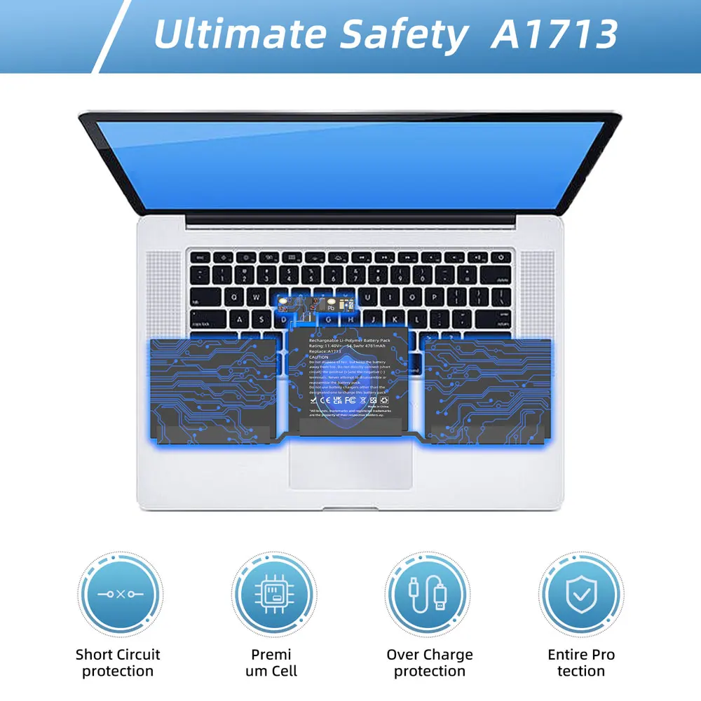 Aazon.co: Anepoch A1713 A1708 Laptop Battery Replaceent for acBook