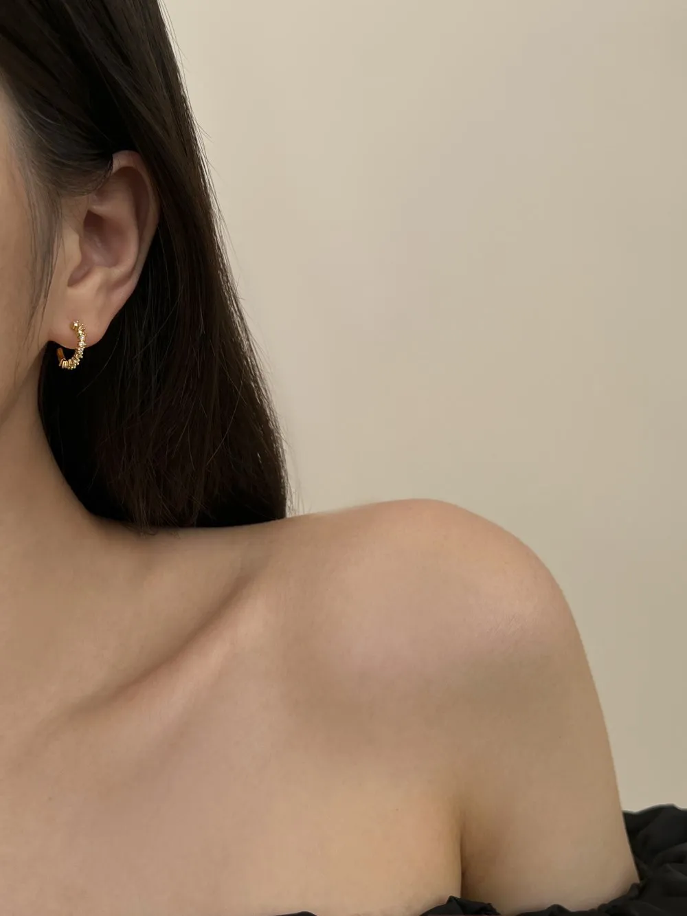 KAKODIY Classic 925 Sterling Silver Irregular Zirconia Stud Earrings Women 18K Gold Statement Half Hoop C Earrings Jewelry Gift detail 6