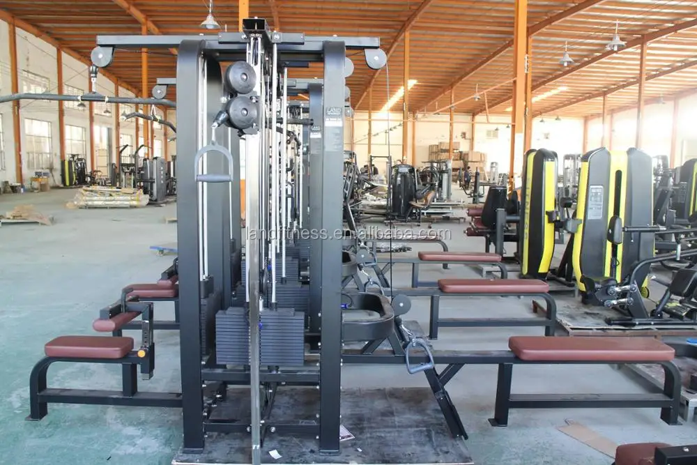 LAND Fitness Multi Jungle 8 Station Stacks Commercial Unisex Gym Machine with 100kg+80kg Weight Stack