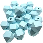 10-30MM blue eight corners beads wooden hexagon wooden beads geometric wholesale DIY Jewelry Accessories