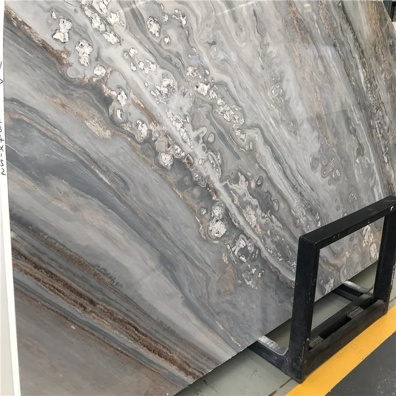 Włoskie marmurowe płytki ścienne i podłogowe z błękitnego marmuru Palissandro – projekty posadzek, luksusowe płytki marmurowe