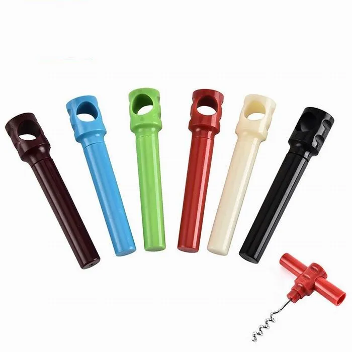 Custom printed advertising multicolor portable plastic pocket corkscrew traveling wine opener