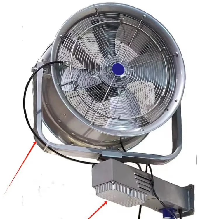 High Quality 220V Industrial Water Mist Fan Cooler Cheap Wall-Mounted Ventilation Fan Factories Restaurants Industrial