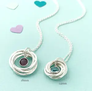 Personalised Birthday Gemstone Necklace 30th 40th 50th Birthday Necklace With Birthstone