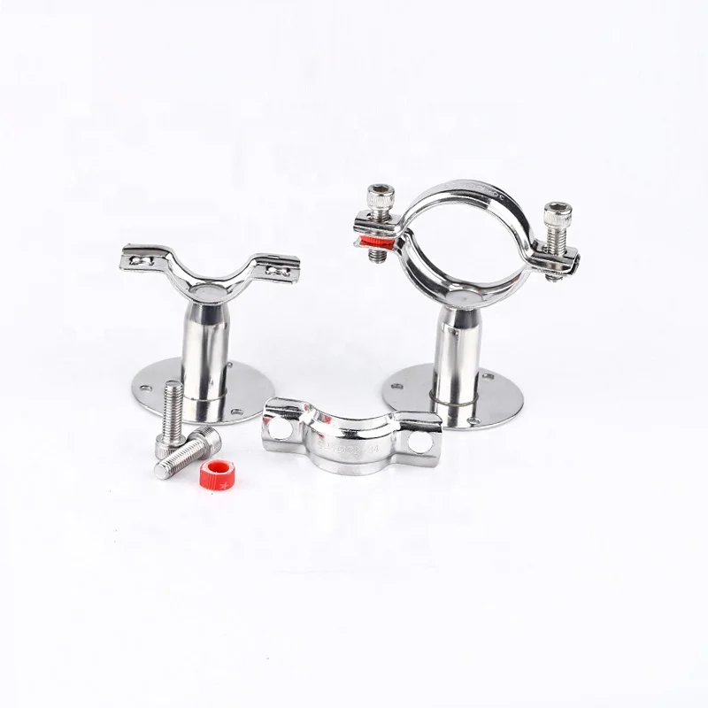 Keda Pipe Support with Base Plate Stainless Steel 304 Round Pipe Clamp Used to Secure the Pipe
