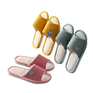 Hot Selling Lightweight Women's Flax Linen Flat Shoes for Spring Summer Anti-Slip Indoor Bedroom for Slippers Soft Breathable