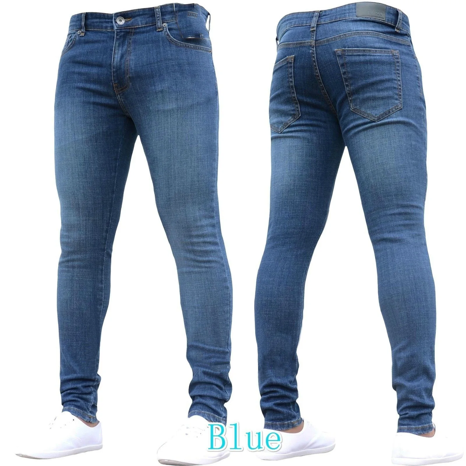 Custom Latest Fashion Solid Color Blank Tapered Jeans Men Slim Fit Best ...