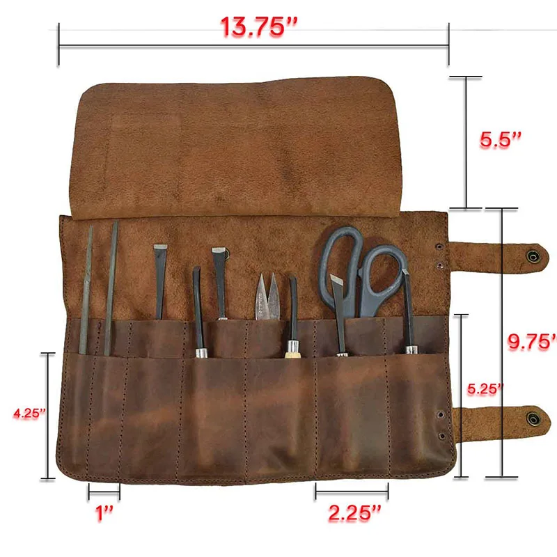 Travel Barber Roll Handmade Bag Leather Tool Hairdressing Bag Barber Tool Kit Organizer Barber Backpack Tool Bag