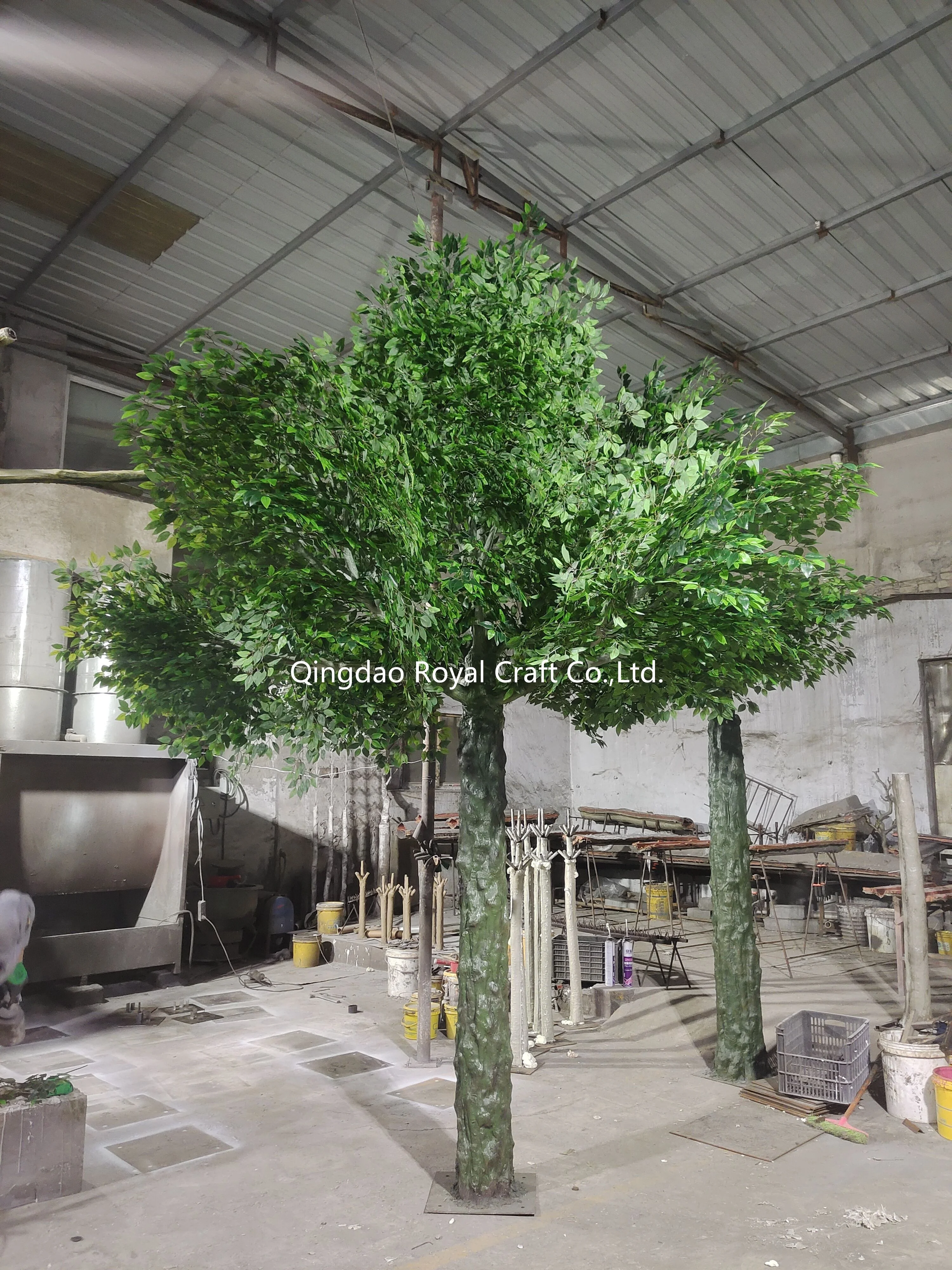 Groer Knstlicher Ficus-Baum fr Innenrume, Dekorativer Groer  Knstlicher Banyan-Baum, Knstlicher Glasfaserbaum fr Auenbereiche