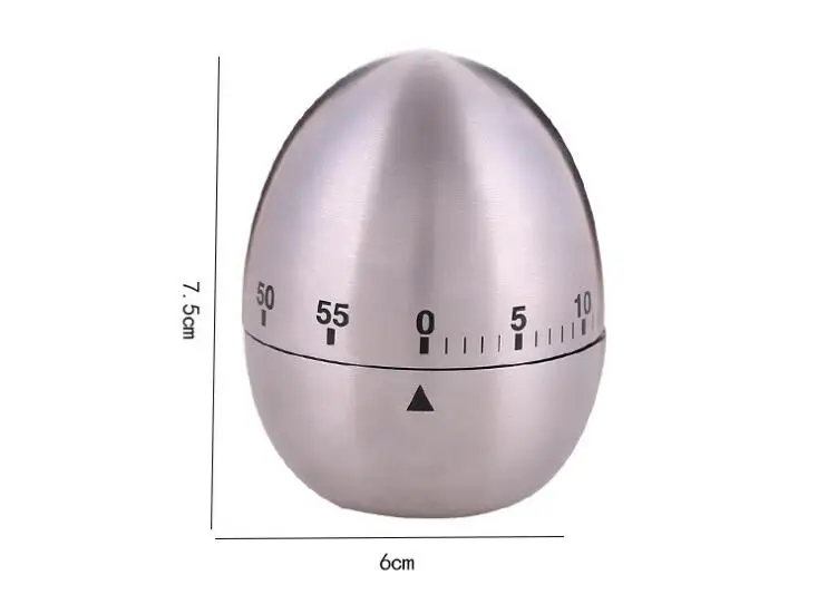 Egg Shaped Stainless Steel Mechanical Twist Timer Kitchen Timer Cooking Tools Mechanical Dial Timer
