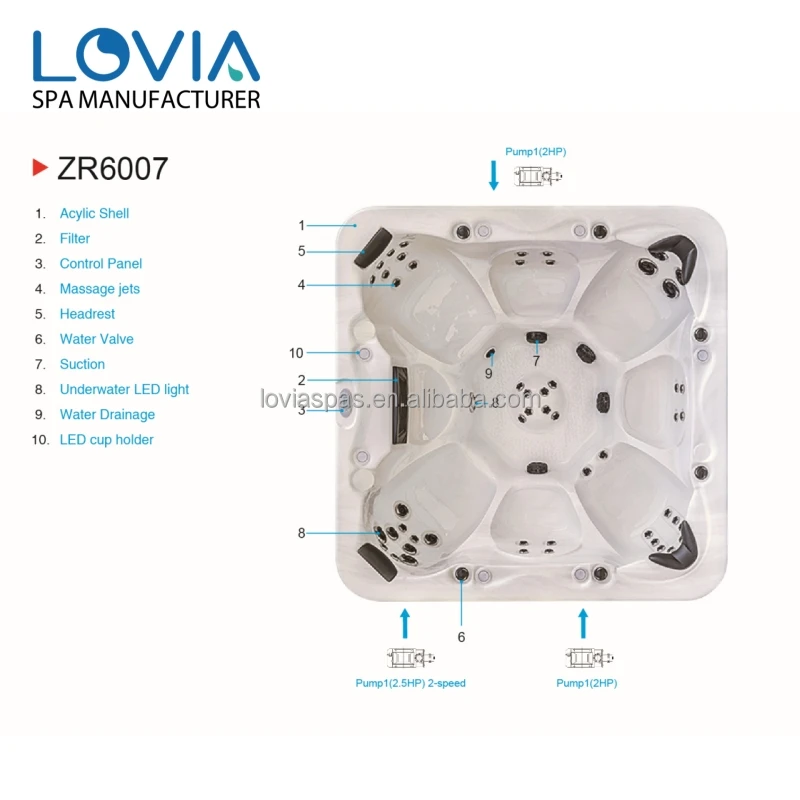 Smart Balboa Hydro Spa Tub Factory Made  Acrylic Pool Outdoor Spa Hot Tub Freestanding Whirlpool  Outdoor Spa