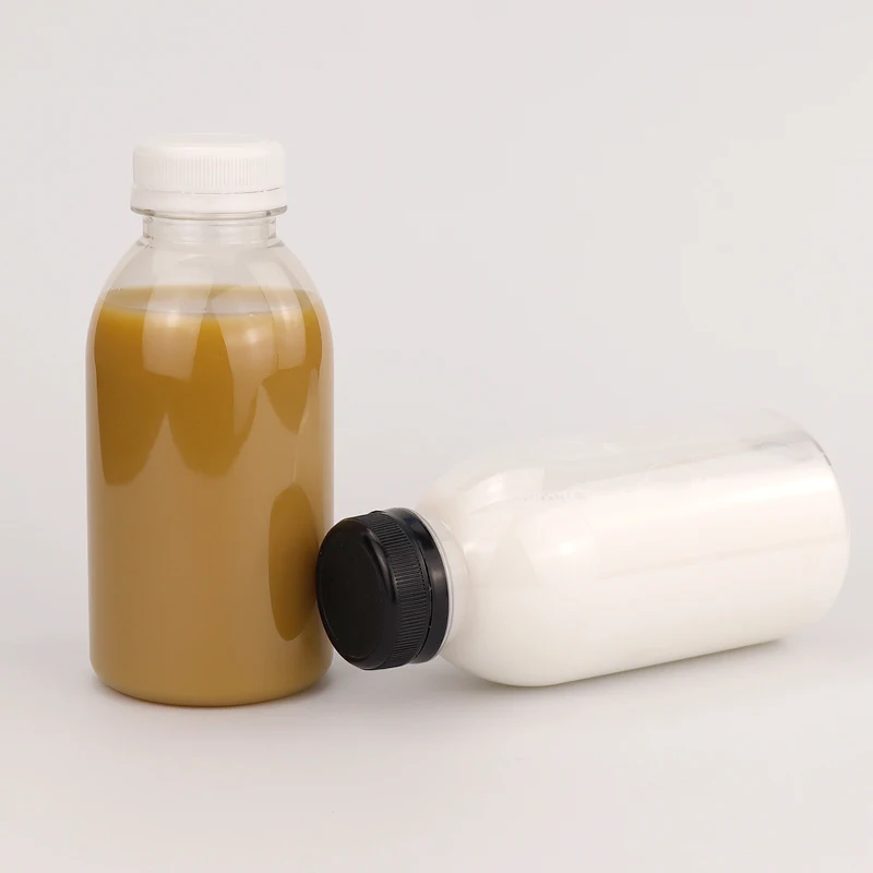 Custom 150ml 200ml 250ml 300ml 320ml 500ml Biodegradable  PET Plastic Fruit Juice Beverage Bottles for Packaging