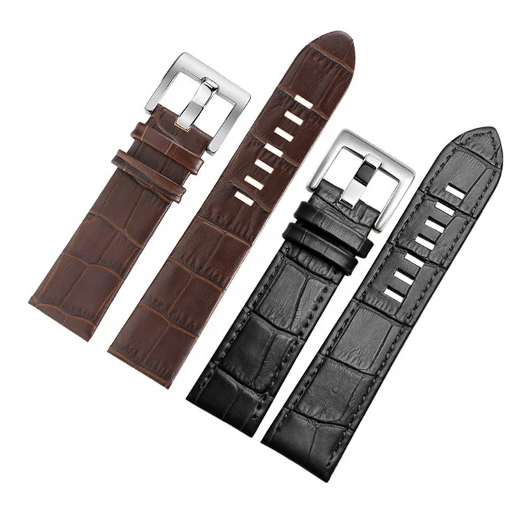Luxury Genuine Leather Watch Band with Crocodile Pattern Smooth 20mm 22mm Compatible for Montblanc Watch Straps